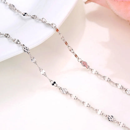 1 Piece Titanium Steel Rhinestones Solid Color Pendant Chain