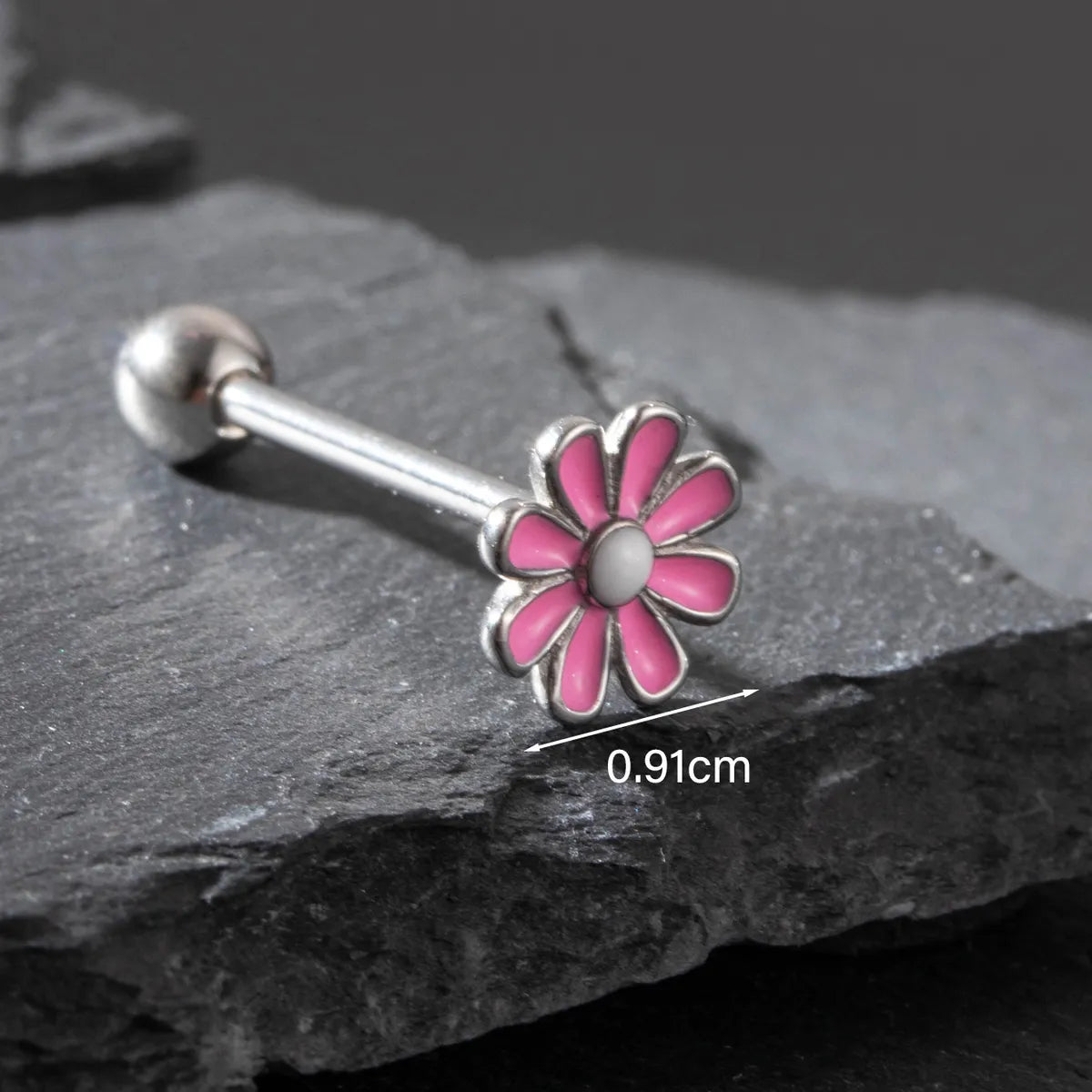 1 Piece Tongue Rings Simple Style Classic Style Flower 316 Stainless Steel  Flowers Tongue Rings