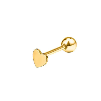 1 Piece Tongue Rings Simple Style Heart Shape Solid Color 304 Stainless Steel Plating Gold Plated Tongue Rings