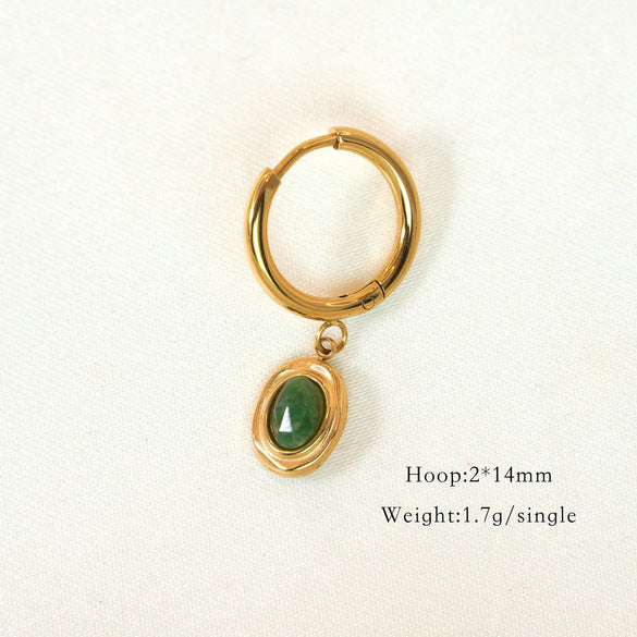 1 Piece Vintage Style Classic Style Star Shell Fish Tail Plating Inlay 304 Stainless Steel Agate Shell Zircon 14K Gold Plated Drop Earrings