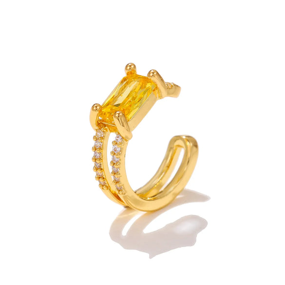 1 Piece Vintage Style Geometric Star Bow Knot Plating Inlay Copper Zircon Ear Cuffs