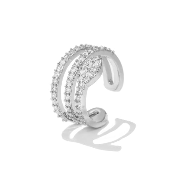 1 Piece Vintage Style Geometric Star Bow Knot Plating Inlay Copper Zircon Ear Cuffs