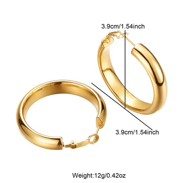 1 Piece Vintage Style Lady Simple Style Circle Plating Stainless Steel 18K Gold Plated Earrings