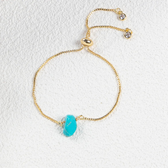 Vintage Style Stone Natural Stone Plating 14k Gold Plated Bracelets