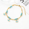 Wholesale Jewelry Y2K Hawaiian Beach Devil'S Eye Stainless Steel Shell Layered Anklet