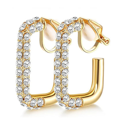 1 Set 1 Pair Basic Modern Style Classic Style C Shape Geometric Plating Inlay Alloy Rhinestones Ear Cuffs