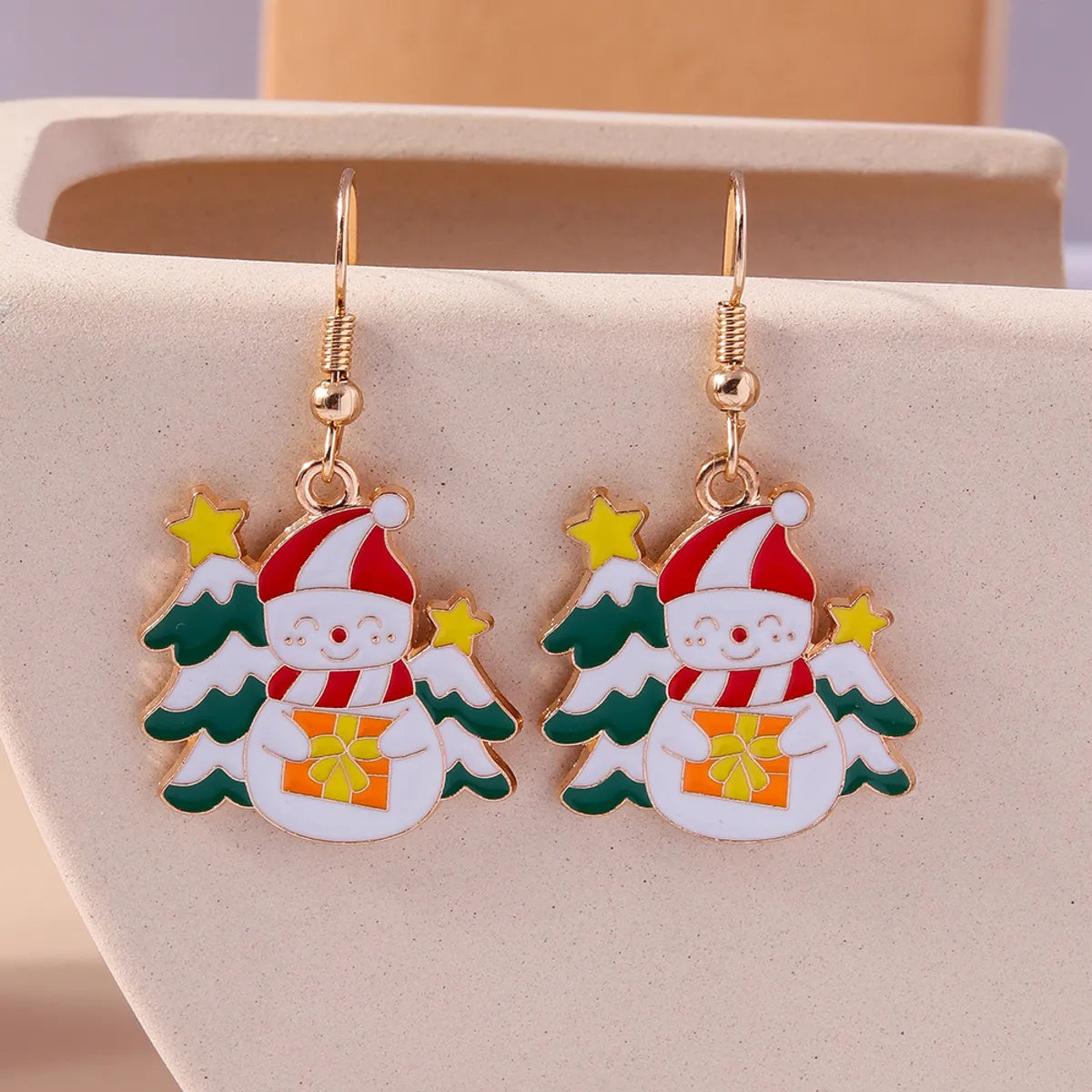 1 Set 1 Pair Casual Streetwear Christmas Tree Santa Claus Zinc Alloy Drop Earrings