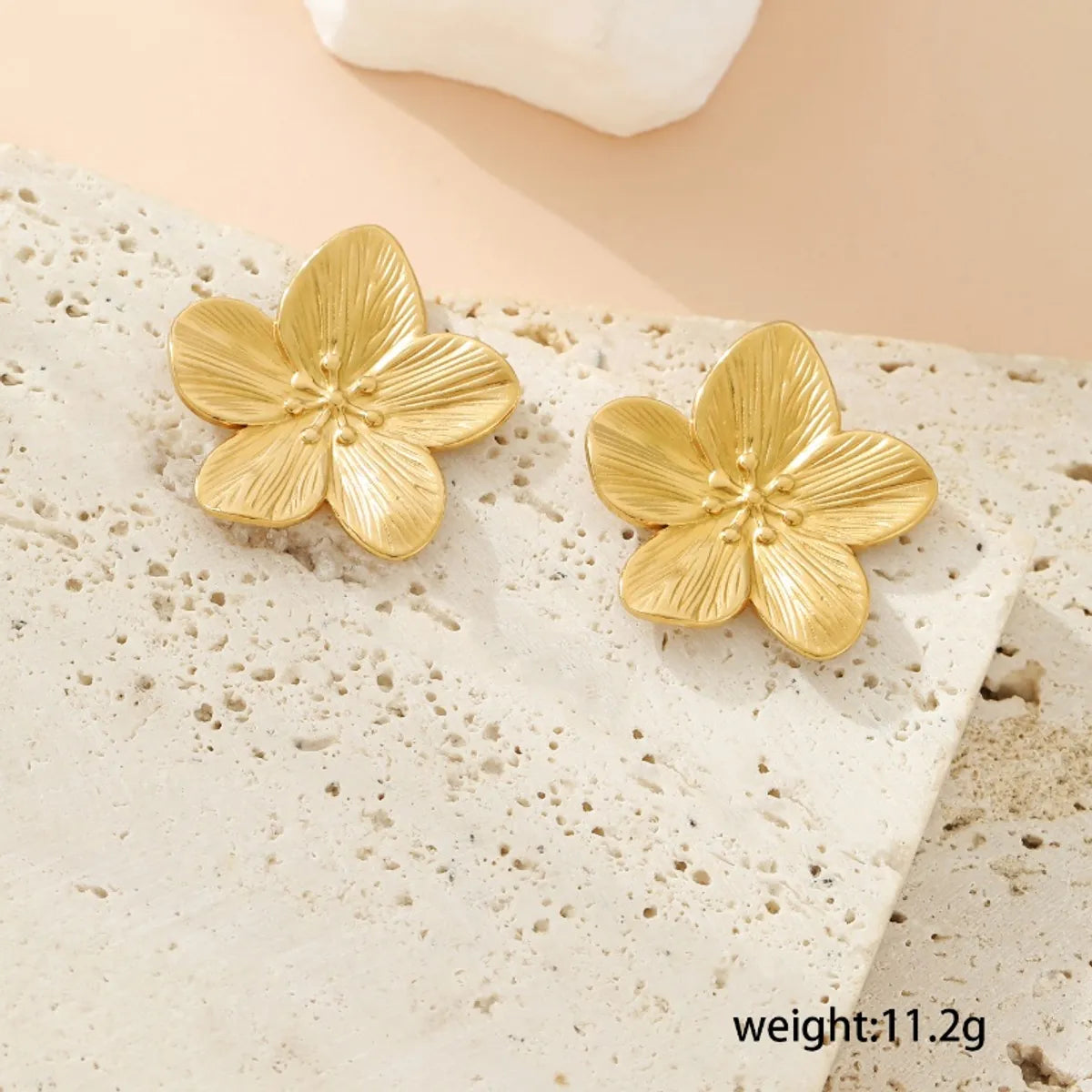 1 Set 1 Pair Classical Retro Irregular Flower 304 Stainless Steel Ear Studs