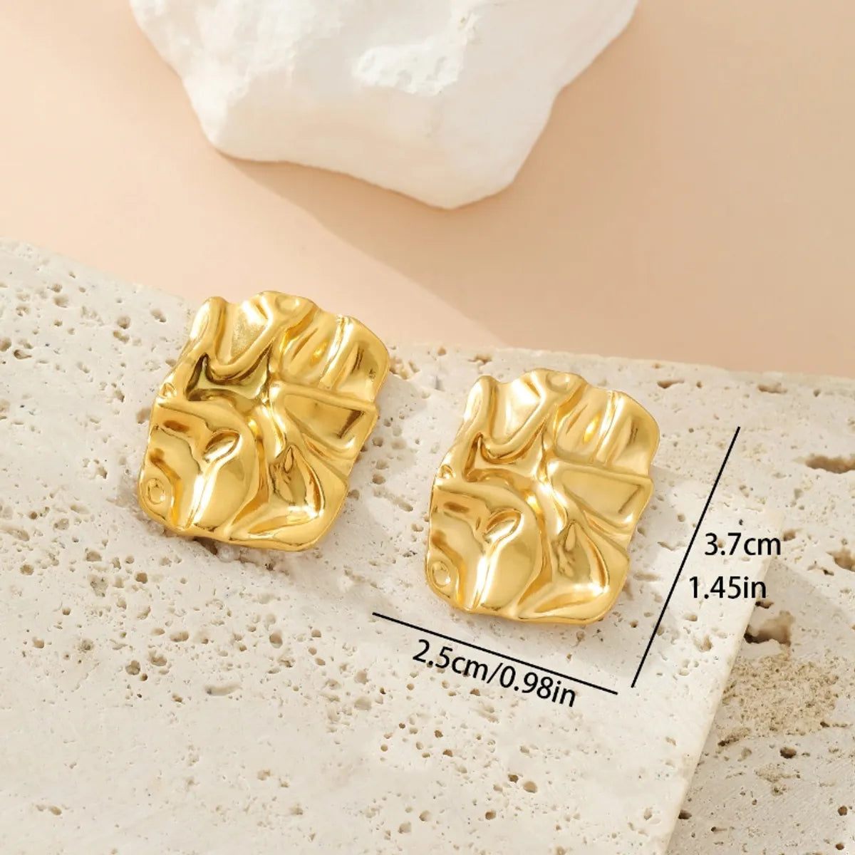 1 Set 1 Pair Classical Retro Irregular Flower 304 Stainless Steel Ear Studs