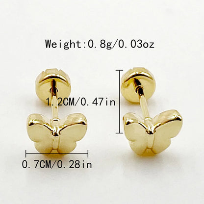 1 Set 1 Pair Elegant Classical Cute Flower Dragonfly Butterfly Tassel Plating 304 Stainless Steel 14K Gold Plated Ear Studs