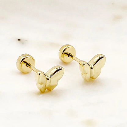 1 Set 1 Pair Elegant Classical Cute Flower Dragonfly Butterfly Tassel Plating 304 Stainless Steel 14K Gold Plated Ear Studs