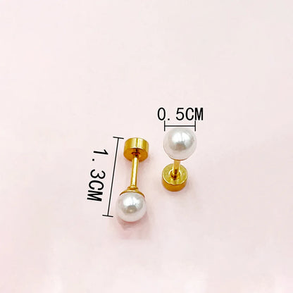 1 Set 1 Pair Elegant Cute Sweet Heart Shape Flower Plating Inlay 304 Stainless Steel Artificial Pearls 14K Gold Plated Drop Earrings Ear Studs