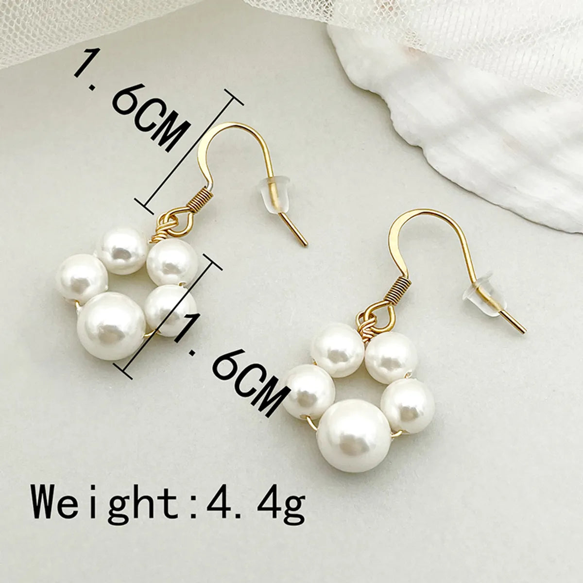 1 Set 1 Pair Elegant Cute Sweet Heart Shape Flower Plating Inlay 304 Stainless Steel Artificial Pearls 14K Gold Plated Drop Earrings Ear Studs