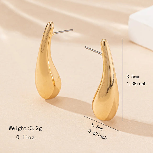1 Set 1 Pair Elegant Simple Style Water Droplets CCB Ear Studs