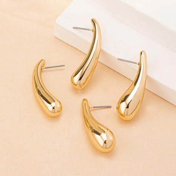 1 Set 1 Pair Elegant Simple Style Water Droplets CCB Ear Studs