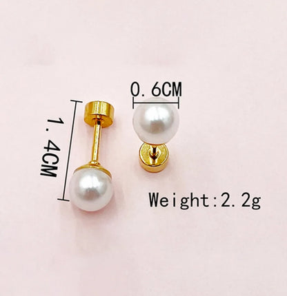 1 Set 1 Pair Fairy Style Classic Style Roman Style Oval Heart Shape Plating Inlay 304 Stainless Steel Artificial Pearls 14K Gold Plated Drop Earrings Earrings Ear Studs