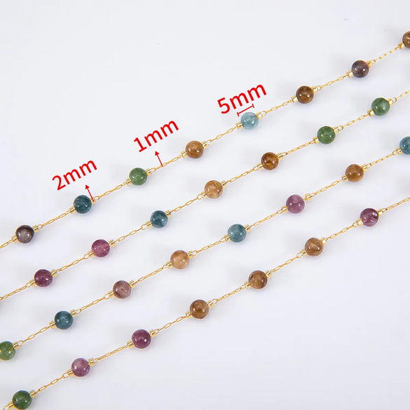 1 Set 304 Stainless Steel Color Block Chain