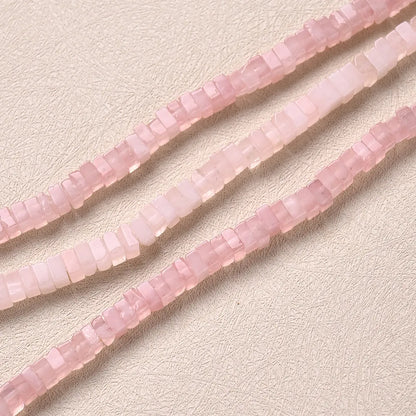 3 Strands/Package 6 * 3mm Hole 1~1.9mm Natural Stone Pink Crystal Simple Solid Color Transparent Polished Beads