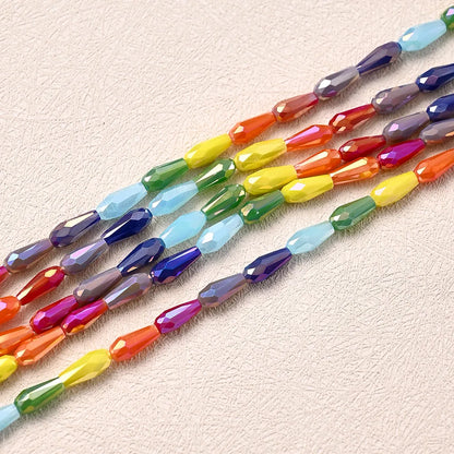 5 Strands/Package 9x4mm Hole Under 1mm Glass Electroplate Glass Beads Geometric Beads