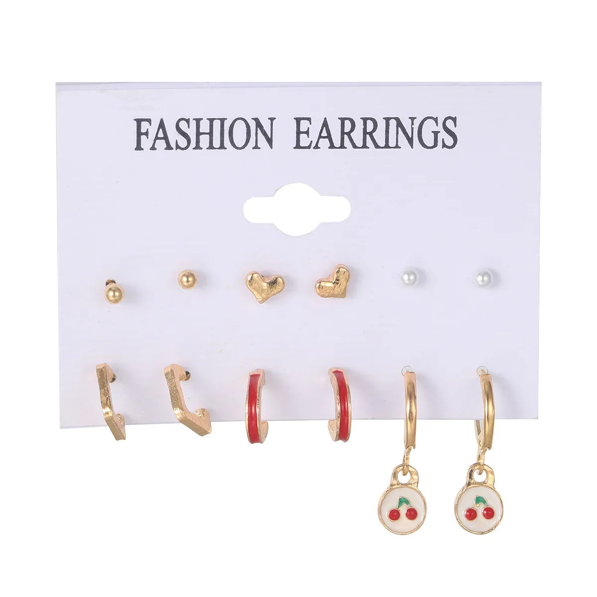 1 Set Basic Animal Heart Shape Plating Alloy Drop Earrings Ear Studs