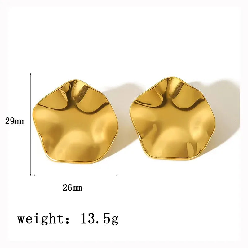 1 Set Basic Modern Style Classic Style Solid Color 304 Stainless Steel 18K Gold Plated Ear Studs