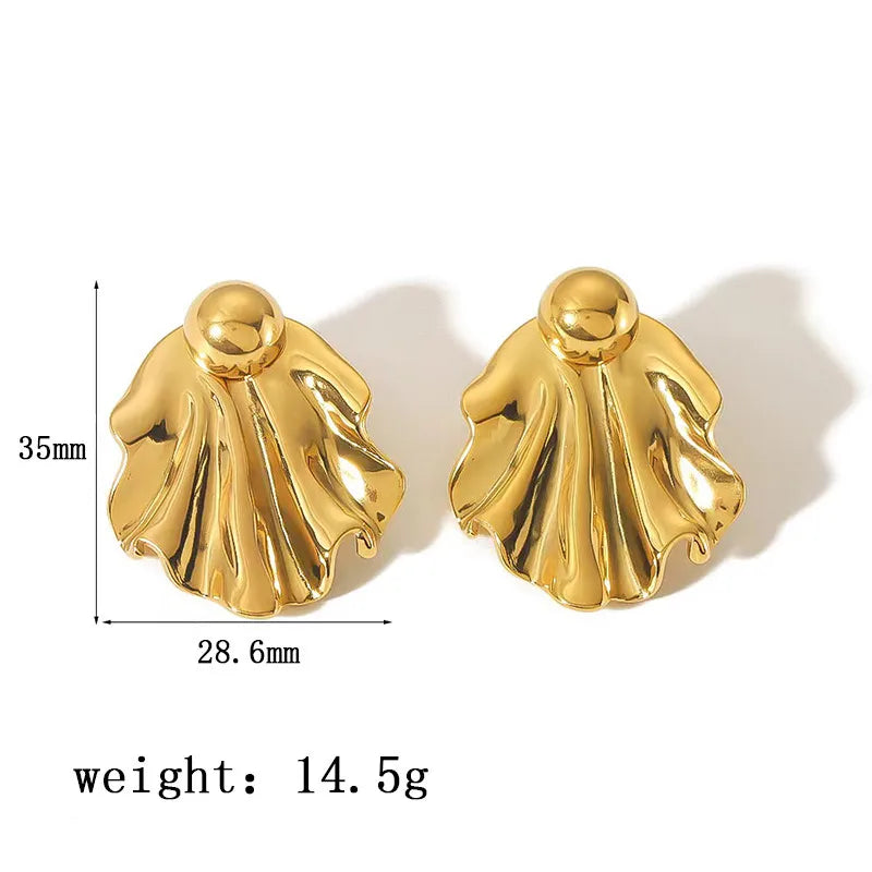 1 Set Basic Modern Style Classic Style Solid Color 304 Stainless Steel 18K Gold Plated Ear Studs