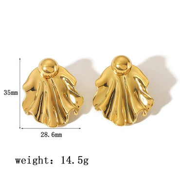 1 Set Basic Modern Style Classic Style Solid Color 304 Stainless Steel 18K Gold Plated Ear Studs