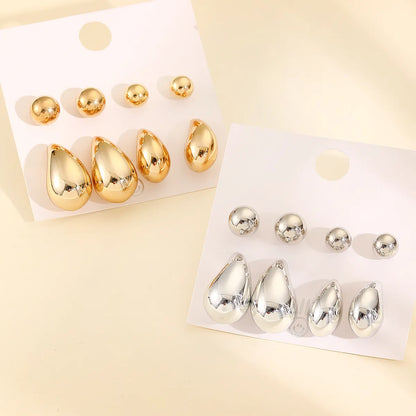 1 Set Basic Simple Style Classic Style Round Water Droplets CCB Ear Studs