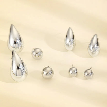 1 Set Basic Simple Style Classic Style Round Water Droplets CCB Ear Studs