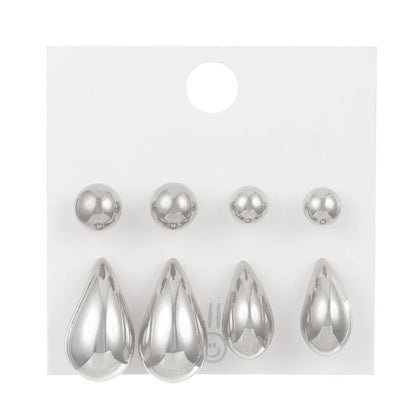 1 Set Basic Simple Style Classic Style Round Water Droplets CCB Ear Studs