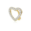 1 Set Belly Rings Simple Style Heart Shape 316 Stainless Steel  Inlay Rhinestones Belly Rings