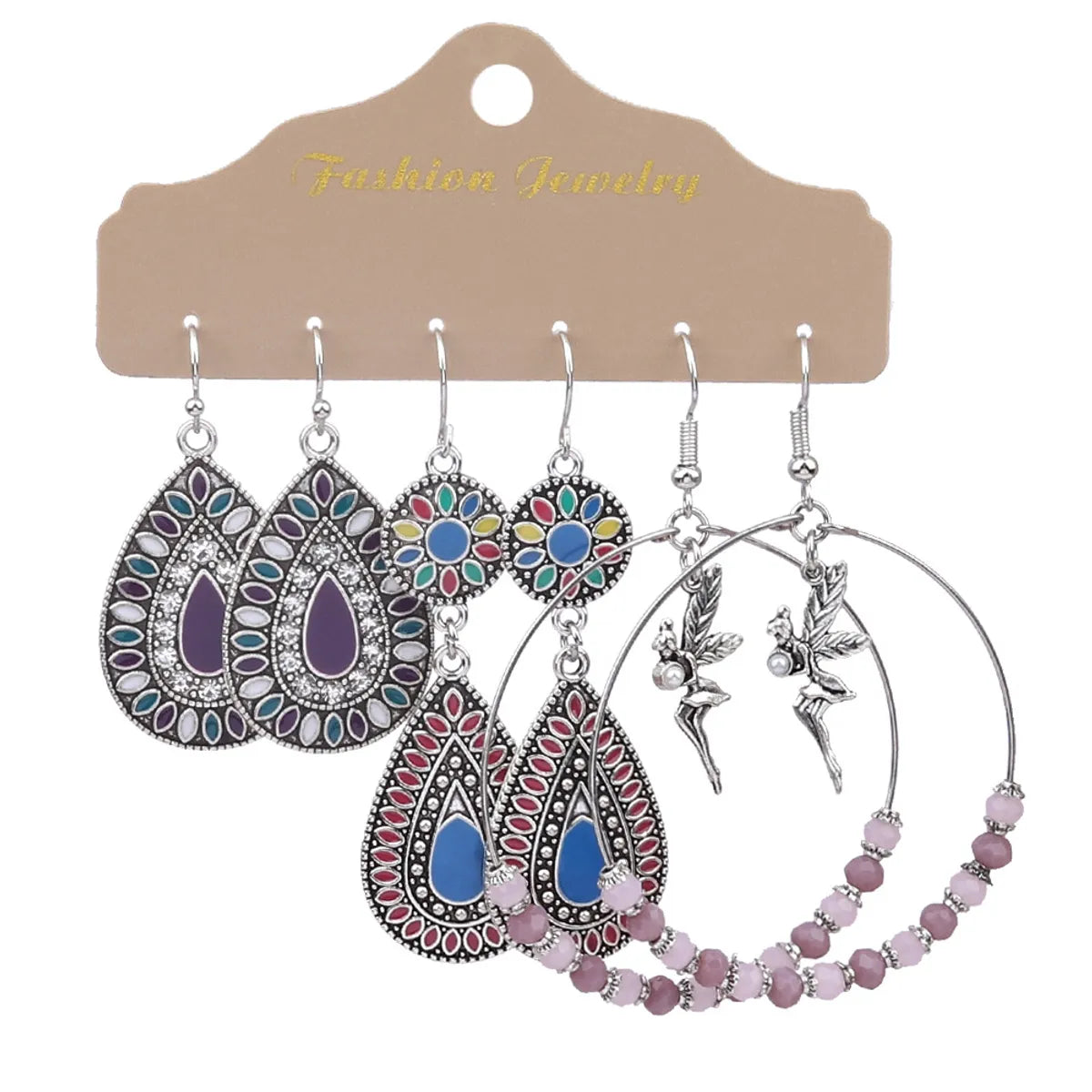 1 Set Bohemian Geometric Plating Alloy Drop Earrings