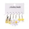 1 Set Cartoon Style Cute Cup Heart Shape Flower Arylic Resin Drop Earrings