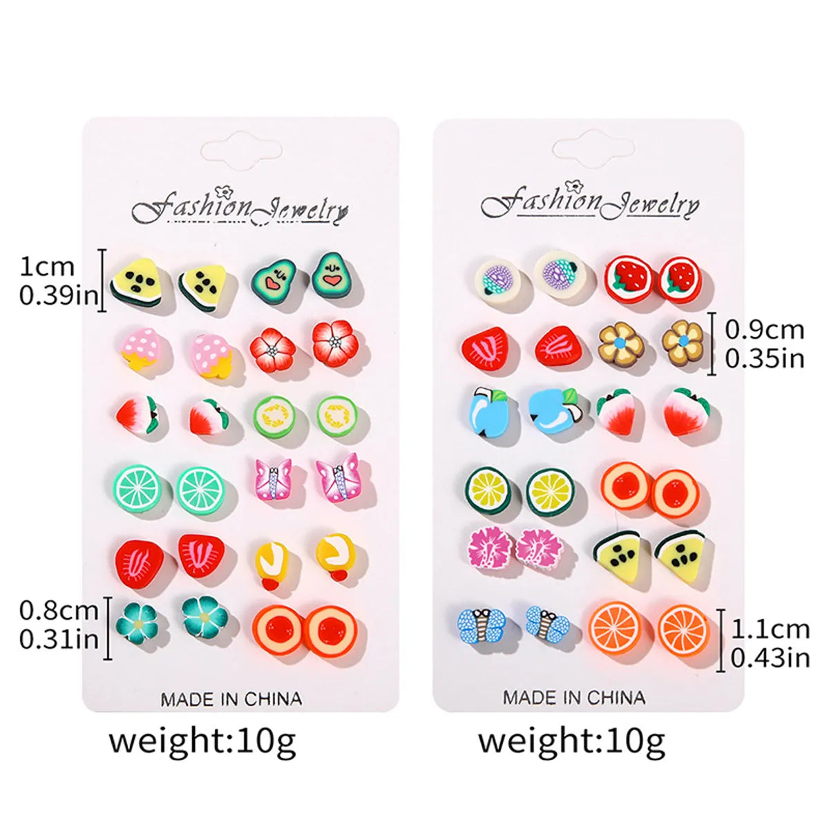 1 Set Casual Cute Simple Style Floral Strawberry Butterfly Plastic Resin Ear Studs