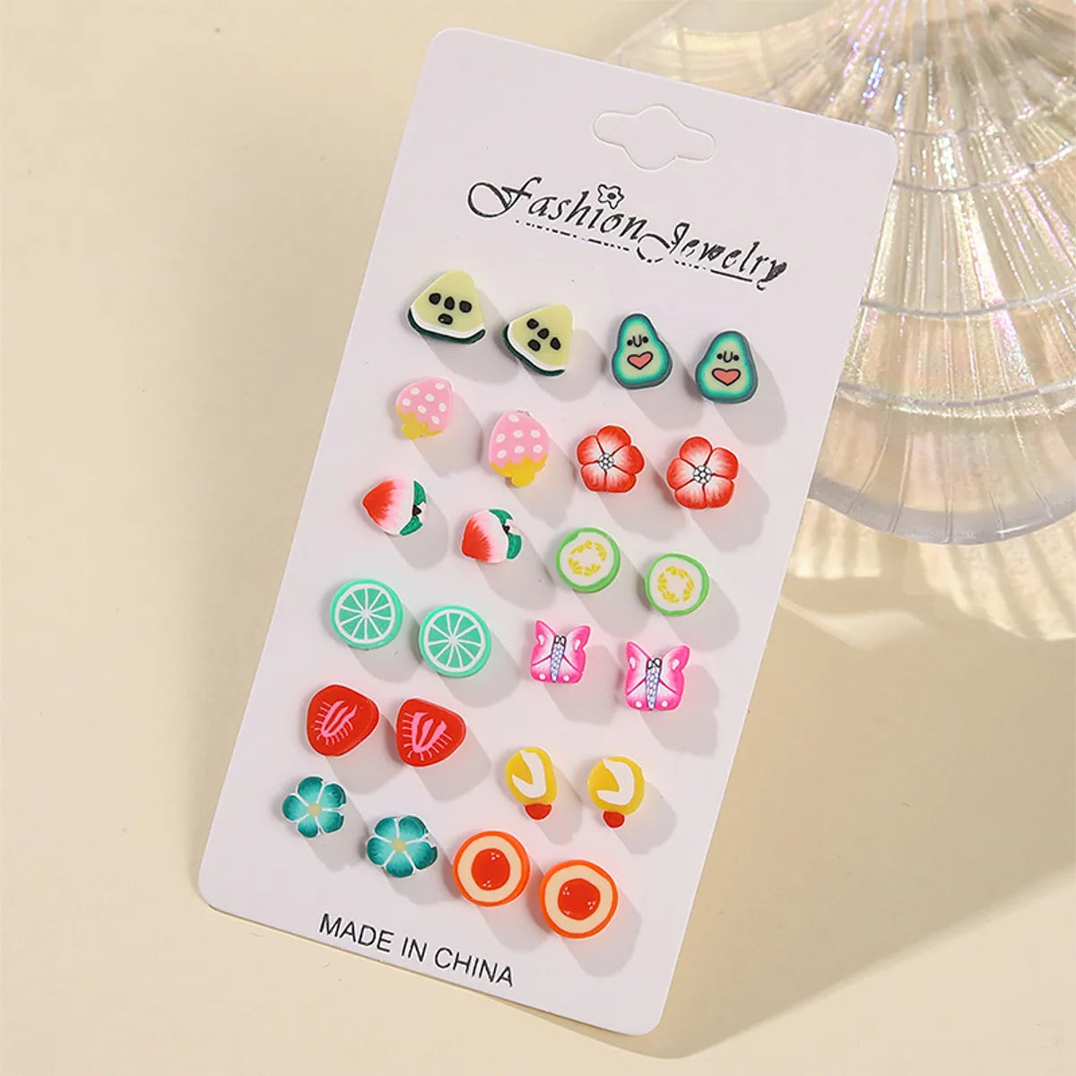 1 Set Casual Cute Simple Style Floral Strawberry Butterfly Plastic Resin Ear Studs