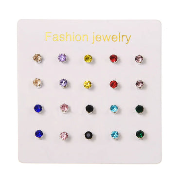 1 Set Casual Elegant Geometric Plating Inlay Alloy Zircon Ear Studs