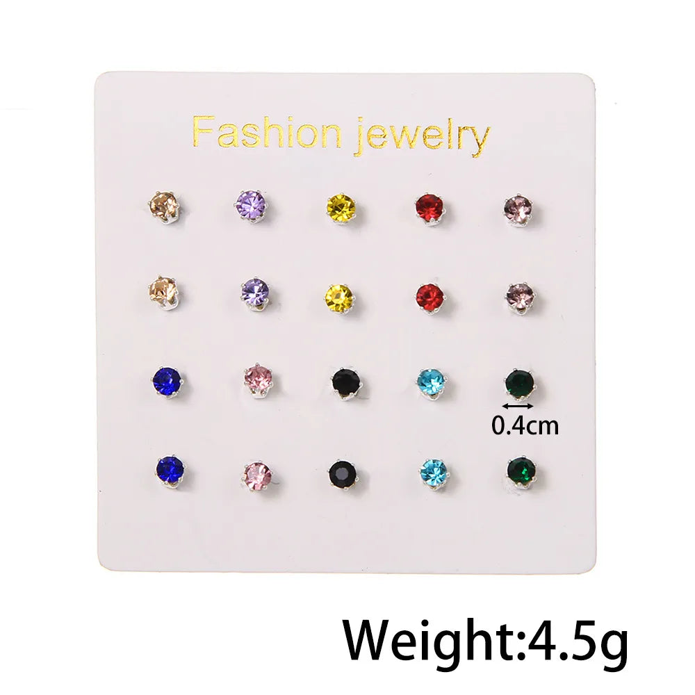 1 Set Casual Elegant Geometric Plating Inlay Alloy Zircon Ear Studs