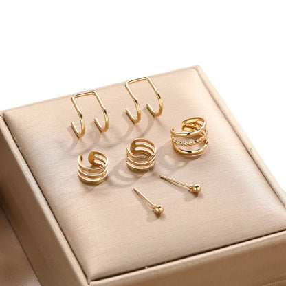 1 Set Casual Simple Style Geometric Plating Alloy Ear Cuffs Ear Studs