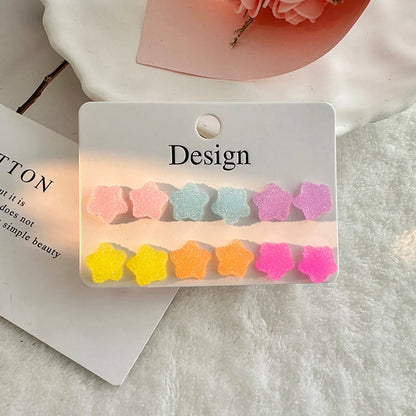 1 Set Casual Simple Style Heart Shape Flower Handmade Cloth Drop Earrings Ear Studs