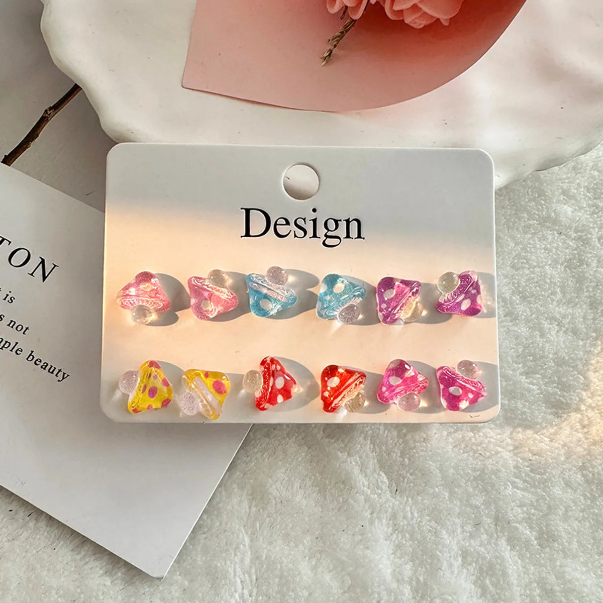 1 Set Casual Simple Style Heart Shape Flower Handmade Cloth Drop Earrings Ear Studs