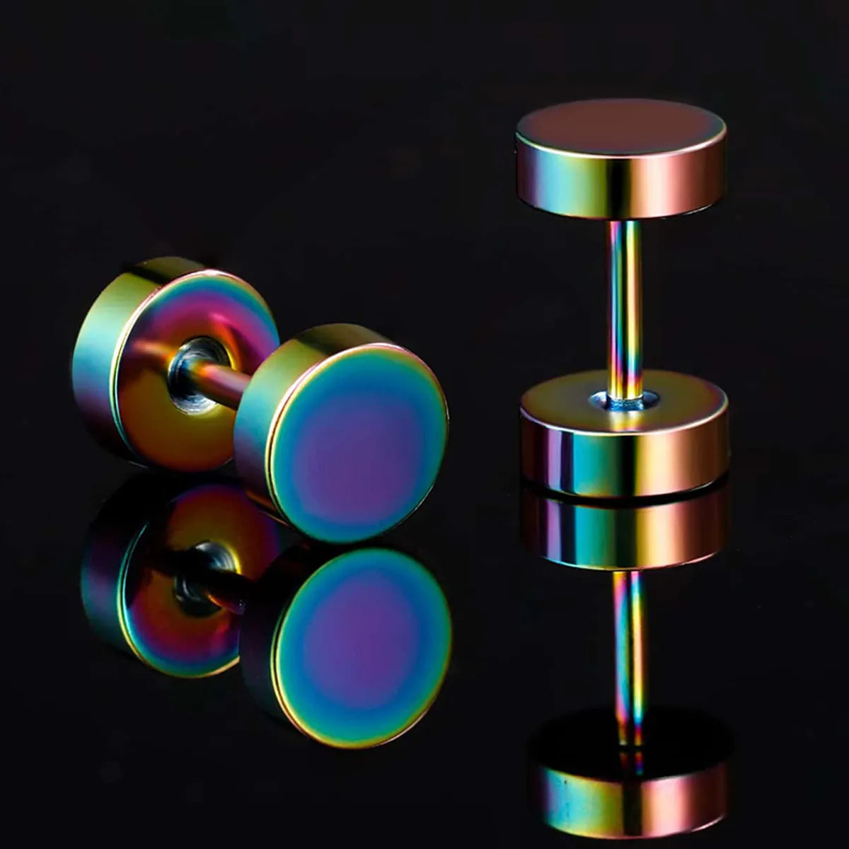 1 Set Casual Simple Style Round Solid Color Stainless Steel Ear Studs