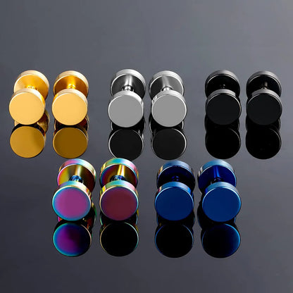 1 Set Casual Simple Style Round Solid Color Stainless Steel Ear Studs