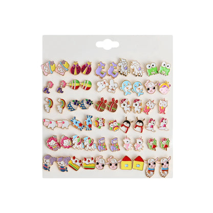 1 Set Cute Cartoon Plating Alloy Ear Studs