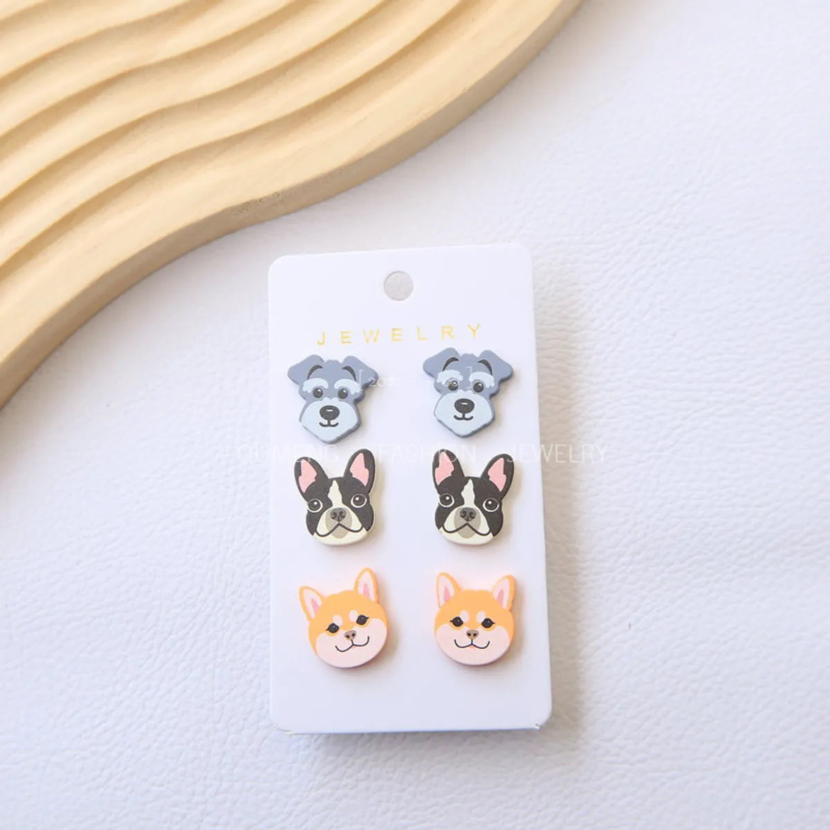 1 Set Cute Dog Plastic Ear Studs