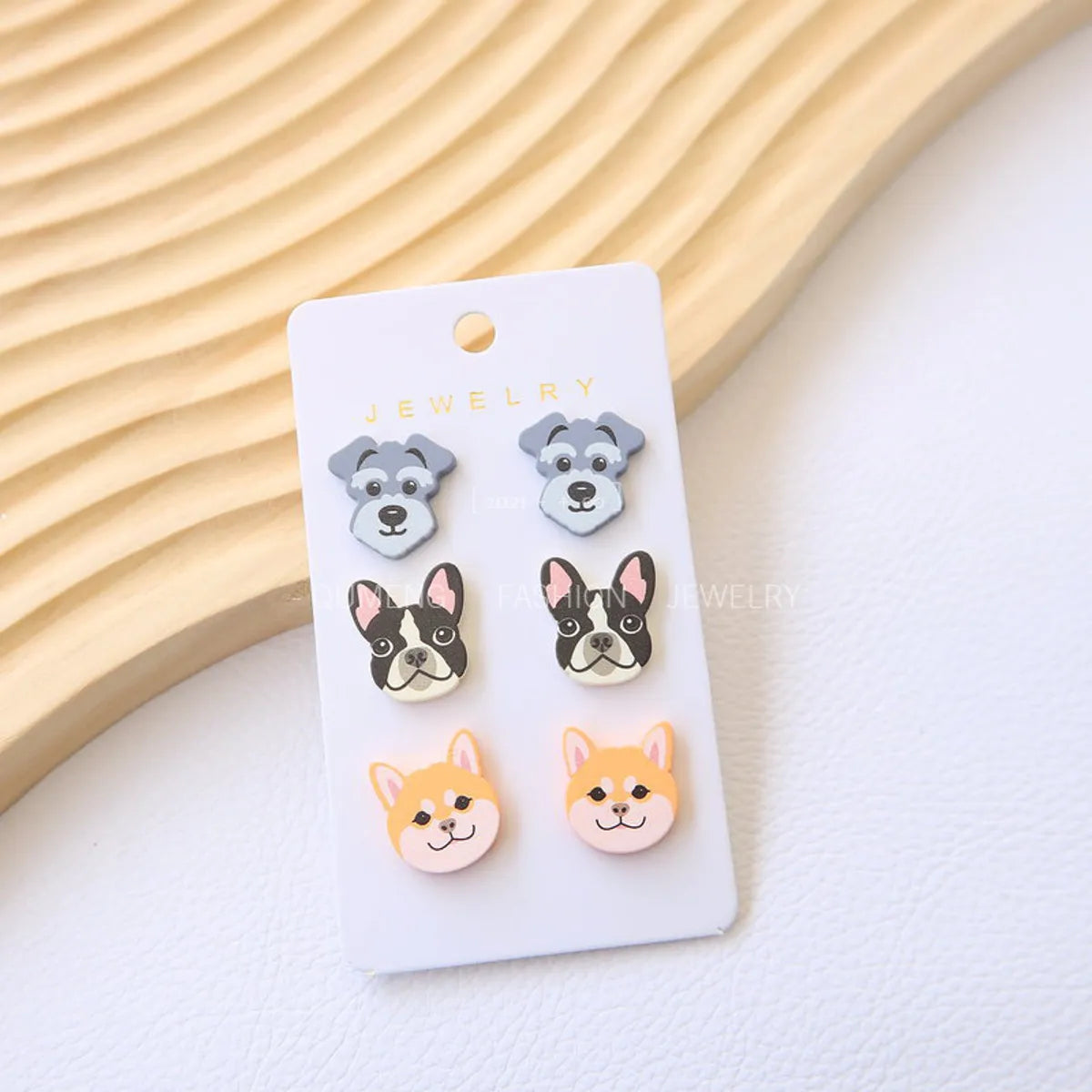 1 Set Cute Dog Plastic Ear Studs