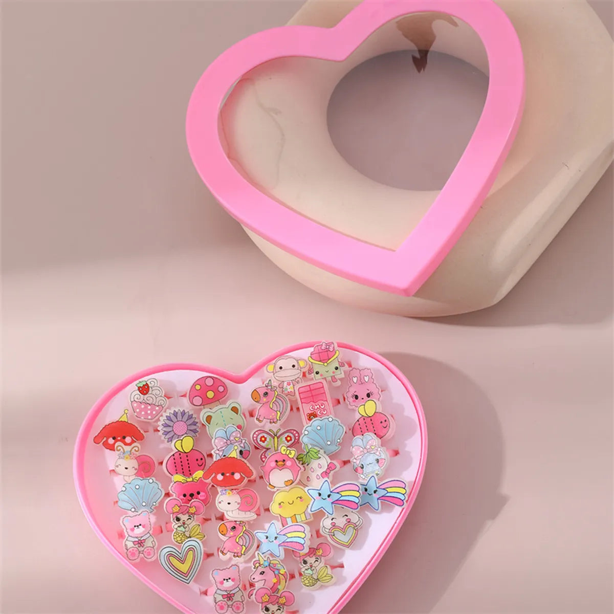 1 Set Cute Fruit Heart Shape Resin Ear Studs