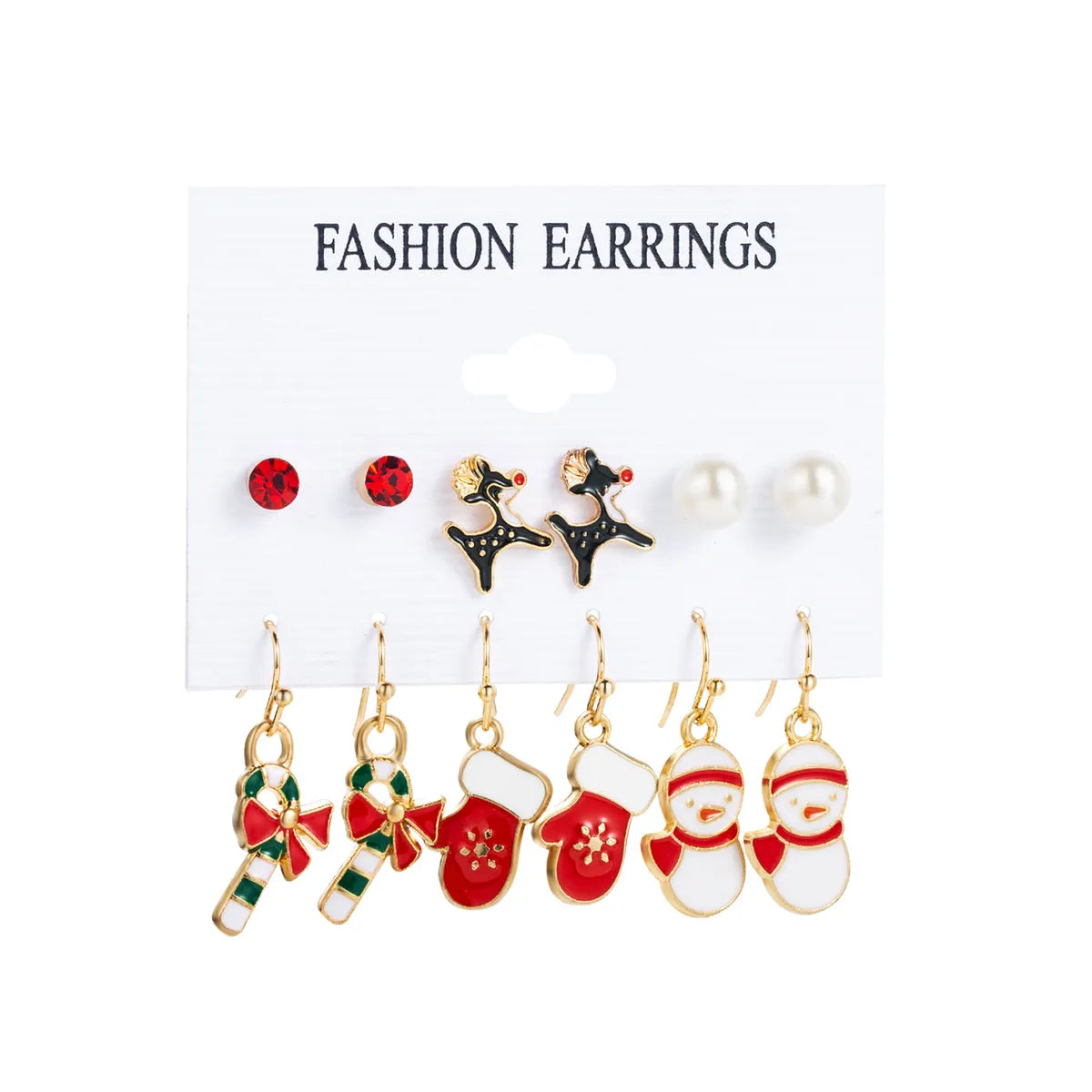 1 Set Cute Heart Shape Bow Knot Enamel Alloy Drop Earrings