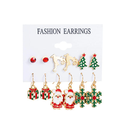 1 Set Cute Heart Shape Bow Knot Enamel Alloy Drop Earrings