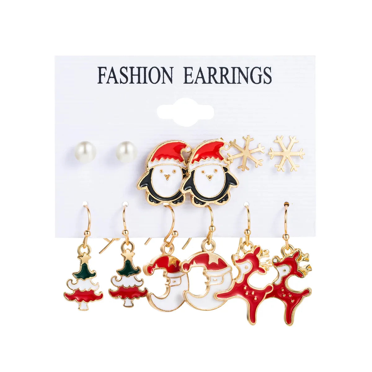 1 Set Cute Heart Shape Bow Knot Enamel Alloy Drop Earrings