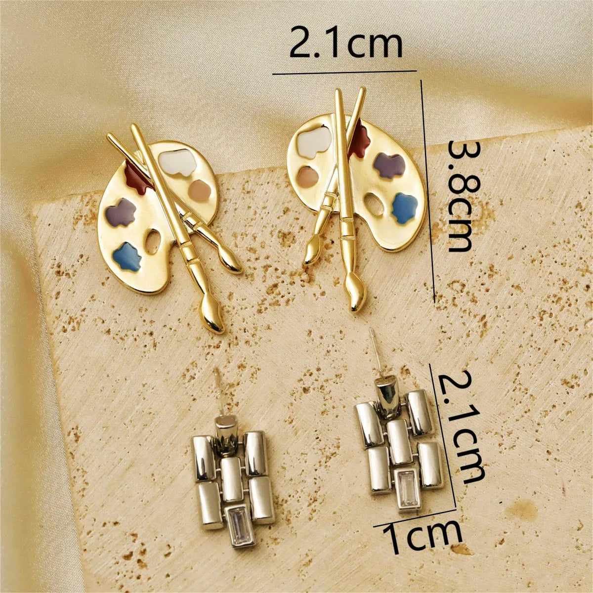 1 Set Cute Lady Commute Circle Heart Shape Daisy Inlay Copper Artificial Pearls Zircon Earrings